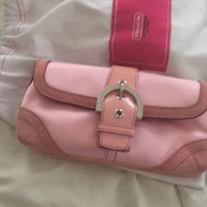 Coach pink shoulder purse/ clutch
